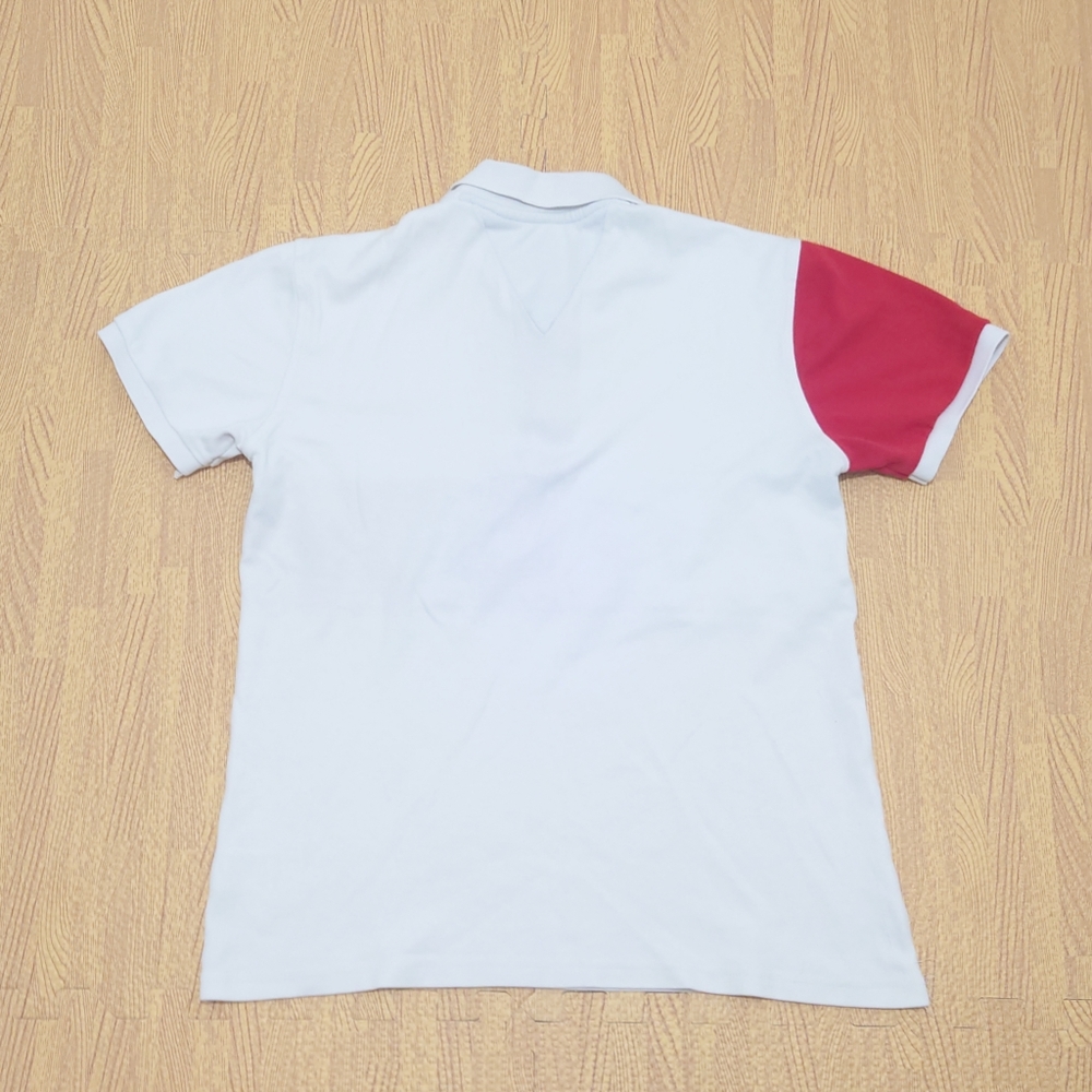 Tommy Hilfiger Short Sleeve Polo Shirt Men's Small White Spell Out Logo Button - Picture 7 of 9